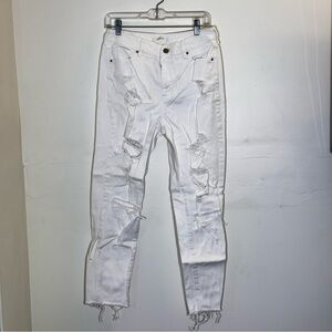 Pacsun White Distressed Mom Jeans Size 28